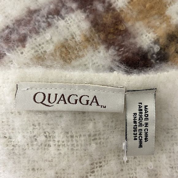 Quagga Tan Brown Plaid Soft Blanket Scarf - Picture 9 of 11